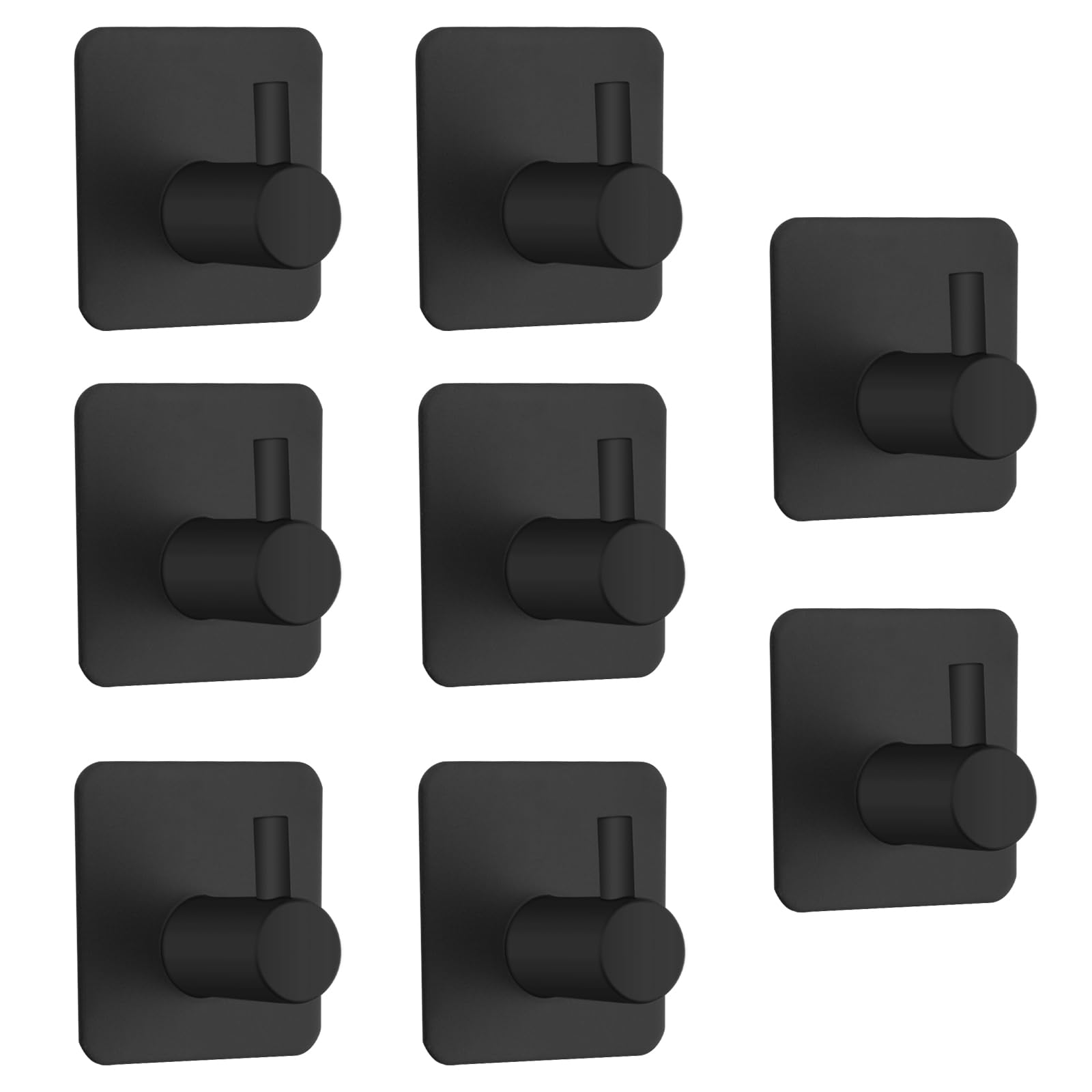Appendiabiti Da Parete, Appendi Accappatoio Bagno, Ganci Adesivi Bagno, Appendini Adesivi, Gancio Adesivo, Adatti Per Bagni, WC, Cucine E Camere Da Letto, Nero (8 Pezzi)