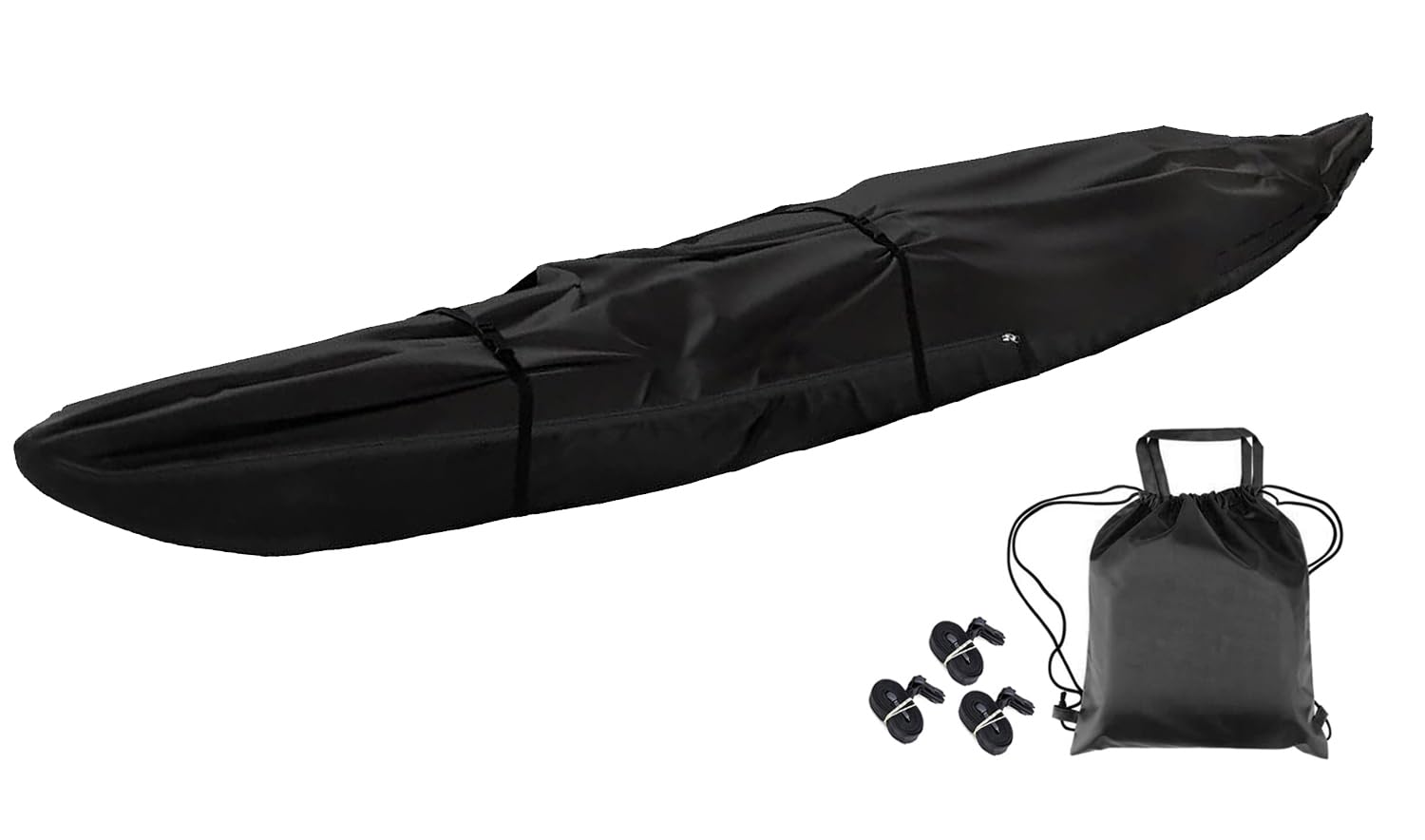 Pokrowiec na kajak, Pełny pokrowiec na kajak kajakowy z torbą do przechowywania Wielokolorowy, wiele rozmiarów(Black,16FT: 5mx1m)