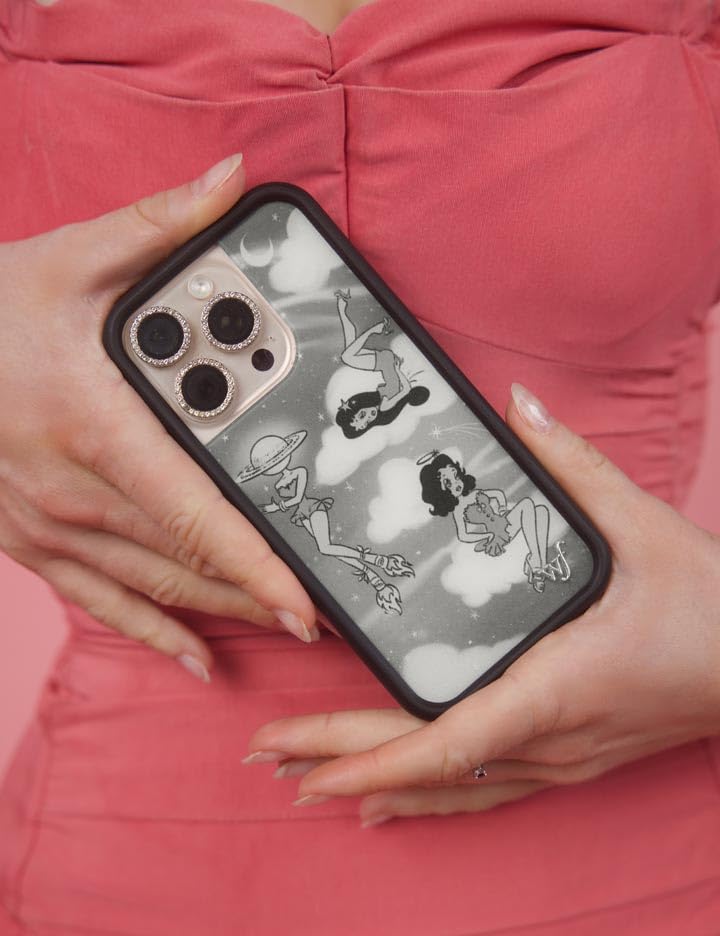 Image of Wildflower Cases - Compatible with iPhone 16 Pro Max | Protective Black Bumper, 4ft Drop Test Certified, Women Owned Small Business | Aesthetic Retro Pin-up Girl Trendy | Collab - Rachel Sennott