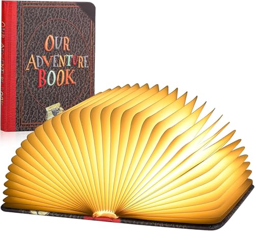 Image of Adventure Book Night Light, 3D Lamp & 5 Colors Folding Book Lamp White, Yellow, Warm Yellow Light LED Book Light for Home Decor, Birthday Gift, Inspired by 'Up' Saga