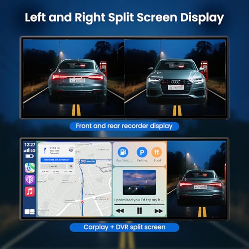 Image of Largest 11.5 inch Wireless CarPlay Screen for Car, A-pple CarPlay & Android Auto HD Touchscreen with 4K Dash Cam /1080P Backup Camera /Navigation /Bluetooth /Voice Control /FM /Mirror Link,for All Vehicles