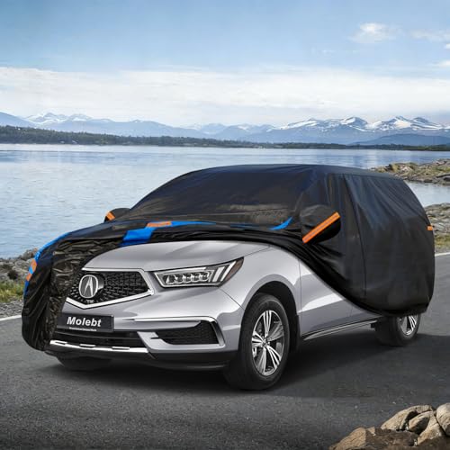 Image of Custom Fit SUV Car Cover for Acura MDX (2001-2026), Upgraded Waterproof All Weather Outdoor Auto Cover with Driver Door Zipper & Mirror Pockets, UV /Snow /Dust Protection