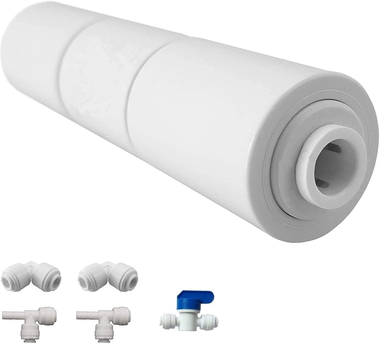 Puri Pro Reverse Osmosis Flow Restrictor with Quick Connect Fitting, 50,75.100 GPD Flow Restrictor 1/4 inch Quick Connect(1 ball valve+2 Tee union+2 L connect+tube)