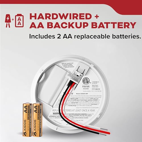Kidde Smoke Detector, Hardwired & AA Battery Backup, 20SAR-VRF | Wireless Interconnect Capability, Voice Alerts, LED status lights, and Loud 85 dB Alarm, Ideal for Homes and Apartments - image 2