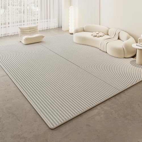 GUGJHFVH Alfombra de cocina lavable a máquina, antideslizante, para dormitorio y sala de estar, alfombra de pelo bajo, líneas geométricas modernas, color blanco, 60 x 120 cm