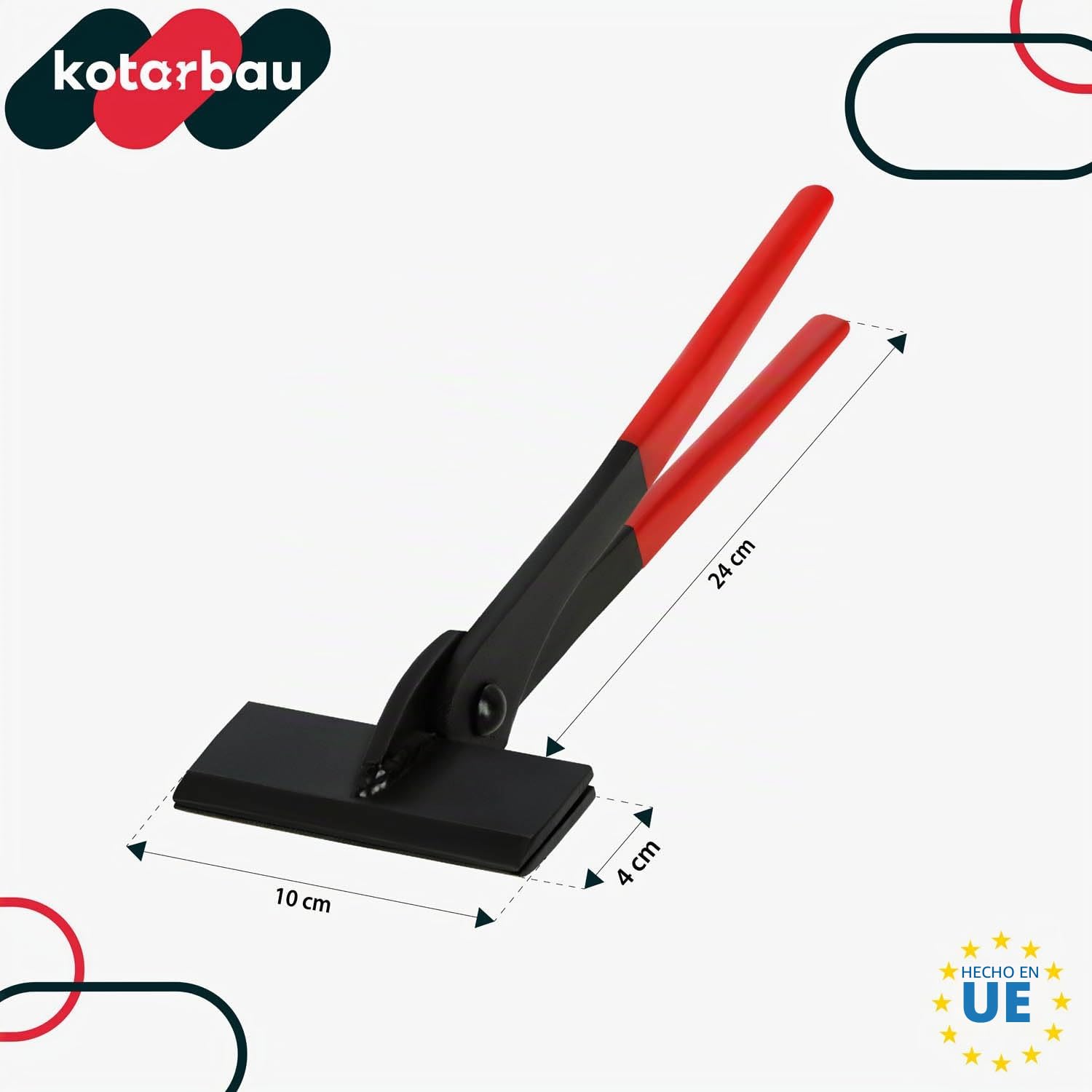 KOTARBAU® Alicates de chapa de 100 mm, rectos 0º forjados para techadores, para doblar chapa con mango de goma