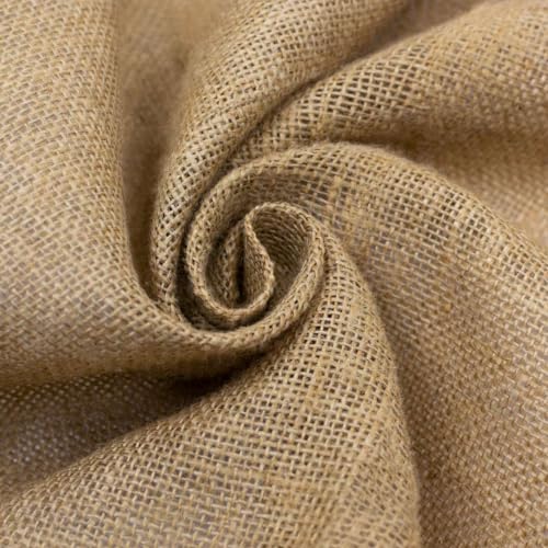 GIURI TESSUTI - Tessuto di Juta al Metro, Fibra 100% Naturale a Trama Grezza - Ideale per rivestire e decorare (Natural, 140cm x 1mt)