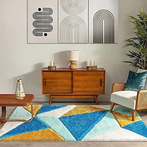Image of Presence Gorgeous Design Of Super Soft Shaggy Carpet For Living Room, Bedroom, Hall And Anywhere In Home. [2X5 Feet], Rectangular, Multicolor
