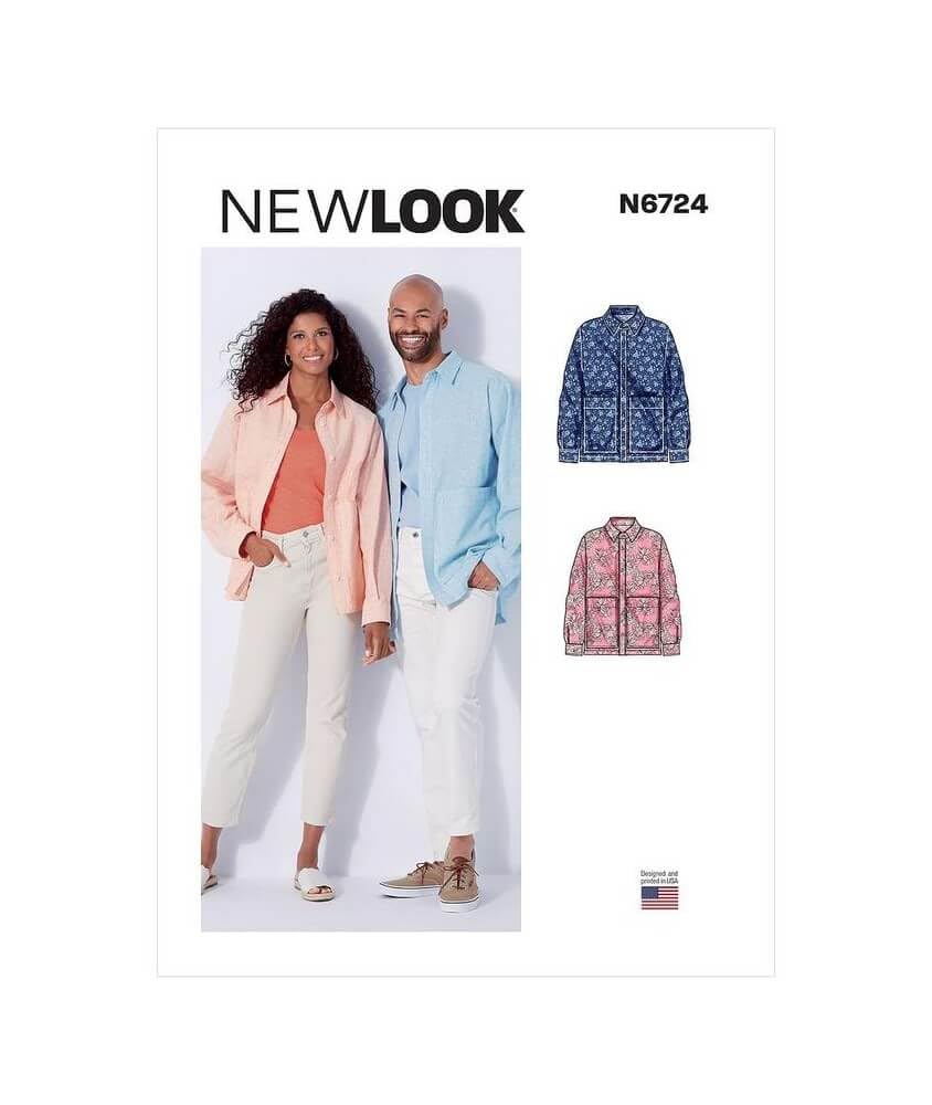 NEW LOOK 6724 UNISEX SHIRTS Sewing Pattern Sizes 6 - 24  XS - XL