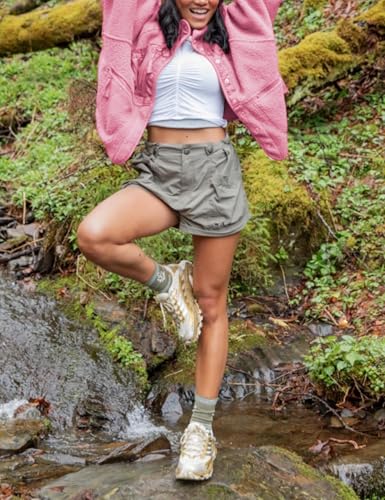 Vimyig Leichte Cropped-Fleece-Jacke für Damen, Winter, warme Sherpa-Jacke, Mantel, Oberbekleidung mit Taschen, Pink, S
