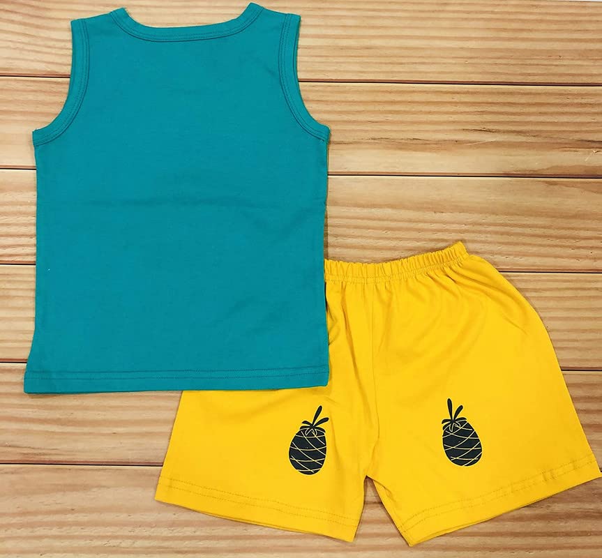 Image of Infantbond Baby Boy's and Girl's Cut Sleeve T-Shirt and Short Combo 100% Cotton Clothing Set(Combo Of 2)