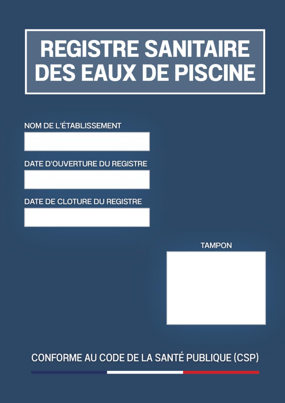 Carnet Sanitaire des Eaux de Piscine : Registre d’Analyse et d’Entretien | Conforme au Code de la Santé Publique | Suivi Chlore, pH, Température | Jusqu’à 4 Bassins