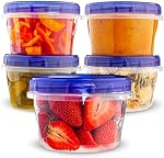 Conteneurs en plastique pour aliments délicieux avec des lides de haut de gamme - (16 Oz) - [5 Boîte] - Contenants de stockage des aliments à emporter - Micro-ondes, congélateur & Lave-vaisselle Sans BPA