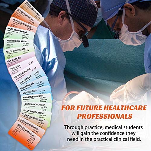 WILLBOND Suture Practice Kit Suture Thread with Needle Suture Training Assorted 2/0, 3/0, 4/0 Military Tactical Drill Camping Survival Demo Education Travel Safety for Nursing Surgical Student