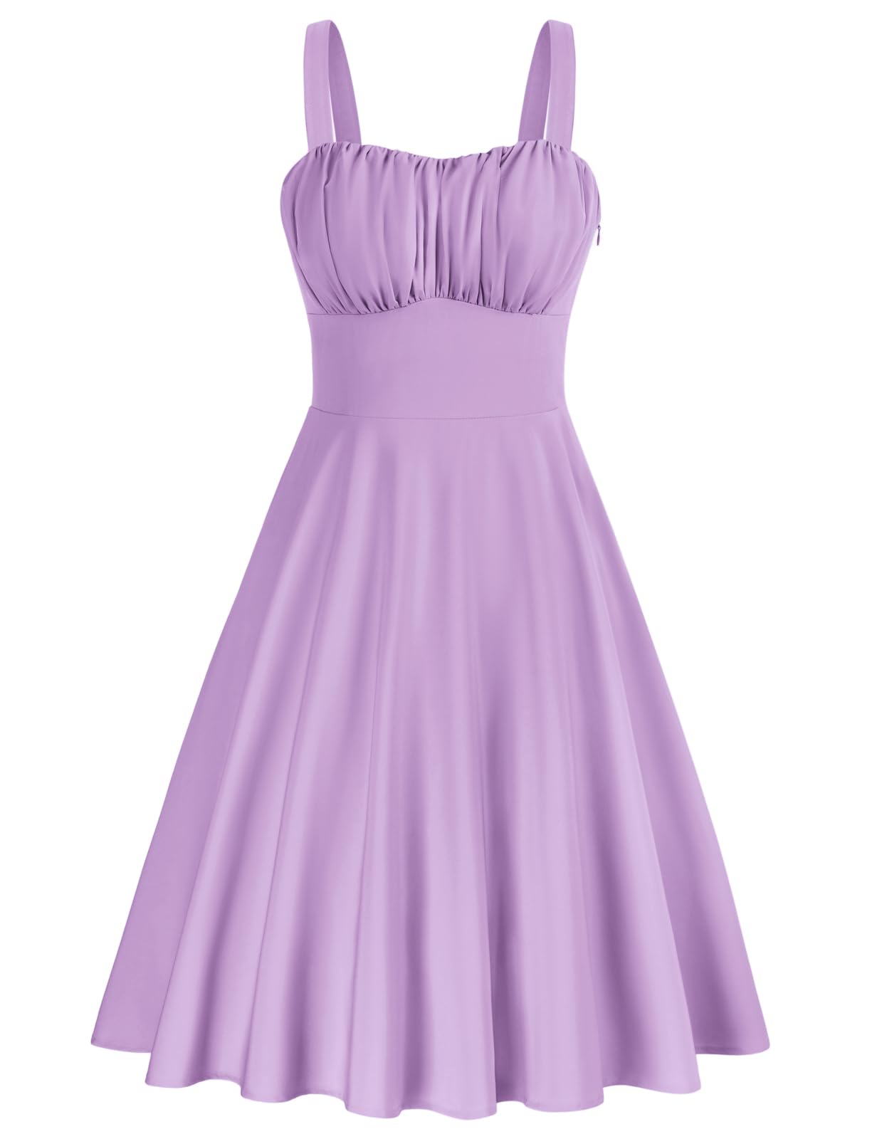 Belle Poque Vintage Floral Dress for Women 2026 Summer A-line Sleeveless Flowy Midi Elegant Wedding Guest Cocktail Dress, Lavender, XL
