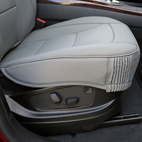 Image of FH Group Car Seat Cover for Back Seat Solid Gray Faux Leather - Universal Fit, Rear Seat Covers for Cars with Rear Split Bench, Car Seat Cushions, Car Interior Accessories for SUV, Sedan, Van