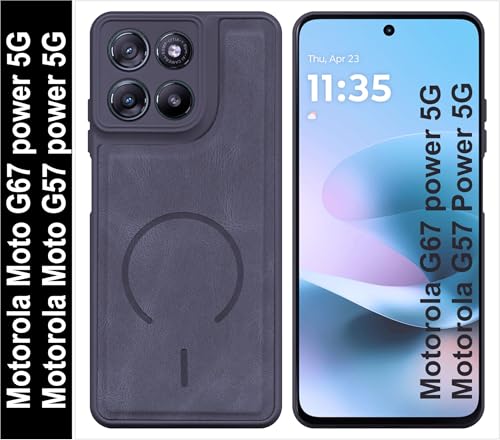 Image of SBMS Back Cover for Motorola G67 power /G57 Power | Ultra Slim Soft Rubberised Hard Case | Oil Feel Soft Leather Back | Mag-Safe Design (Mag-Safe Not Support) | Camera Protection Moto G67 Power (Grey)