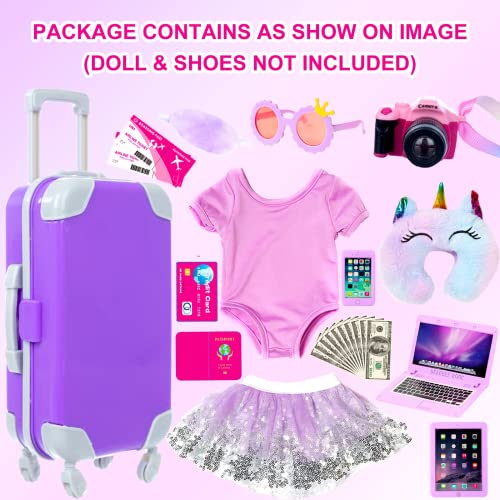 Zntwei American 18 Inch Doll Travel Suitcase Play Set thumb #1