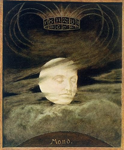 Cuadro mural vintage de la luna de Hans Thoma, lienzo decorativo de gran formato 60x90cm