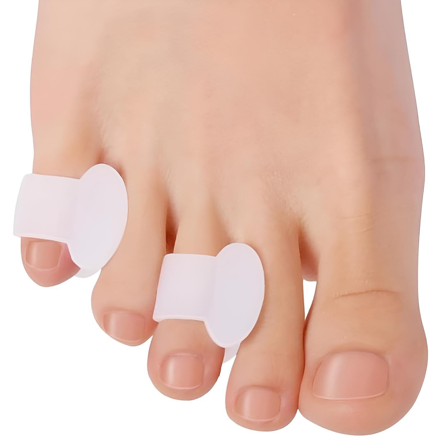 4 Separadores de dedos de gel, espaciadores de dedo pequeño del pie, almohadillas para evitar el frotamiento y aliviar la presión