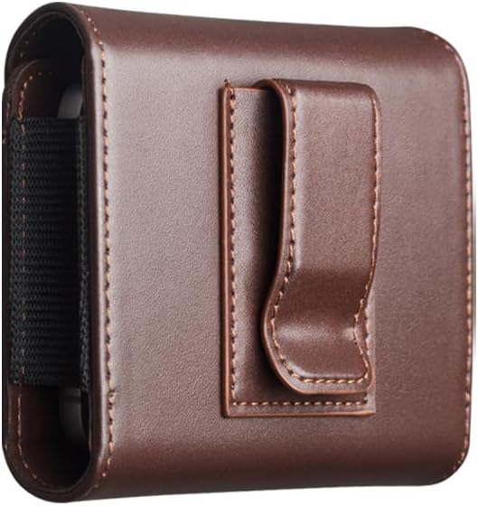 Natural Genuine Leather Case for Samsung Galaxy Z Flip 7 5G Premium Cowhide Luxury Card Slot Waist Bag Wallet Cover for Samsung Z Flip 7 Case（Brown）