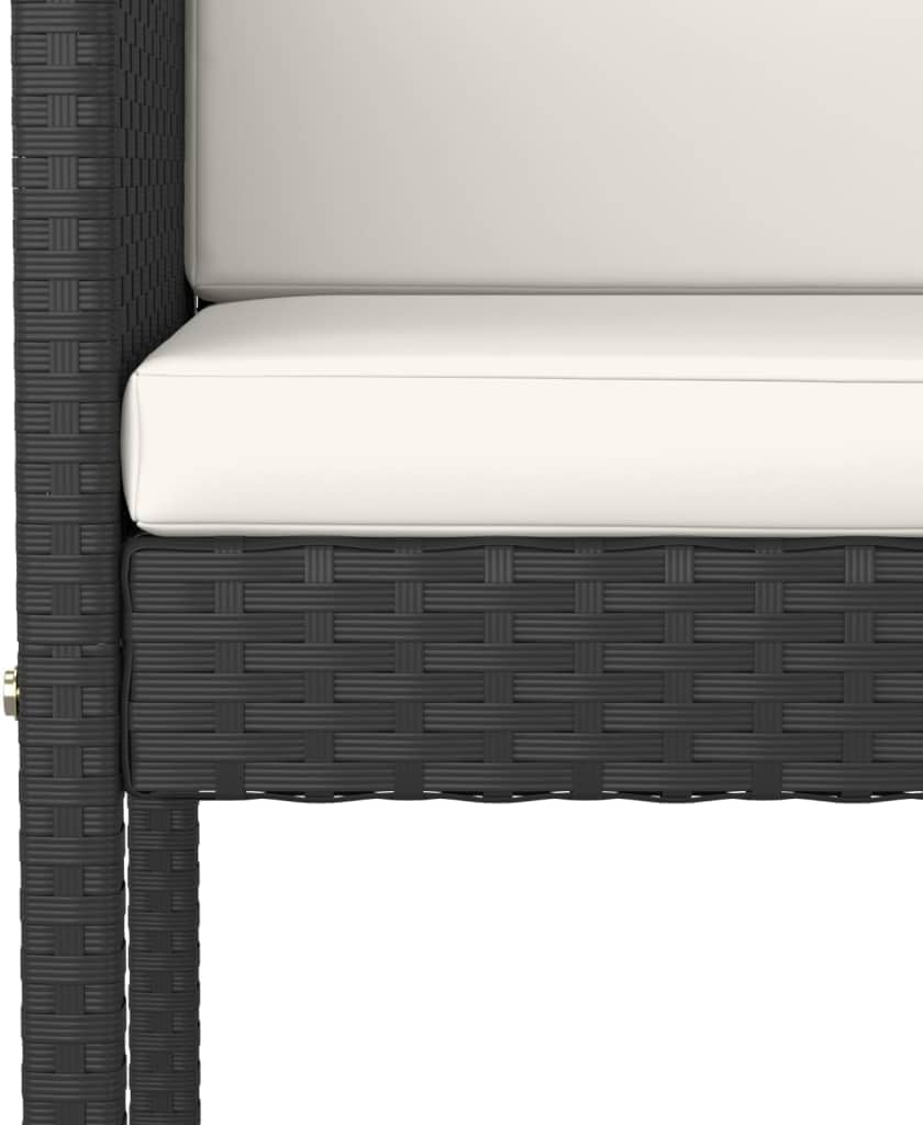 YAFF 5 Piece Patio Bar Set with Cushions Poly Rattan Black-4784
