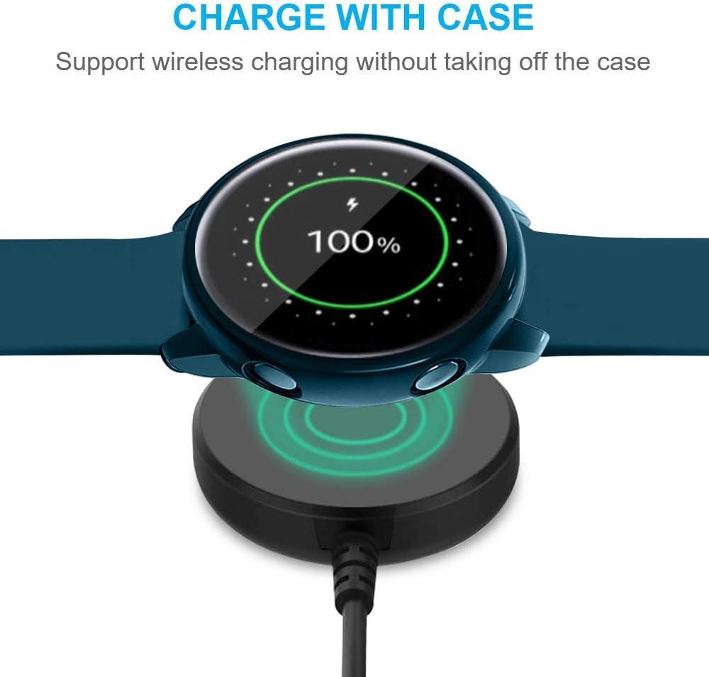 [2Pack] Tensea Compatible with Galaxy Watch Active Case 40mm, Soft TPU Bumper Full Around Screen Protector Cover for Samsung Galaxy Watch Active 40mm, 2 Packs (Green)