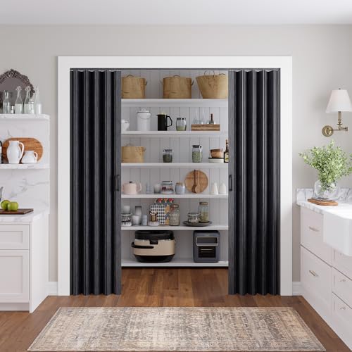 Image of SmartStandard 72x80in Double Accordion Doors, Double Walled, Classic Black