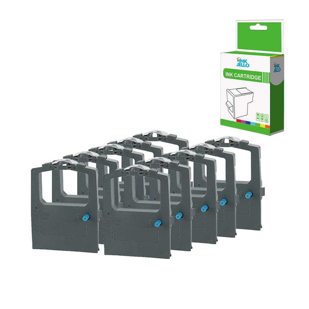 InkJello Ribbon For Printer, Compatibile with OKI Microline ML182 ML183 ML192 ML193 ML280 ML280 Elite ML280eco ML320 Elite ML321 Elite ML3320 ML3320eco ML3321 ML3321eco ML-182 (Black, 10-Pack)