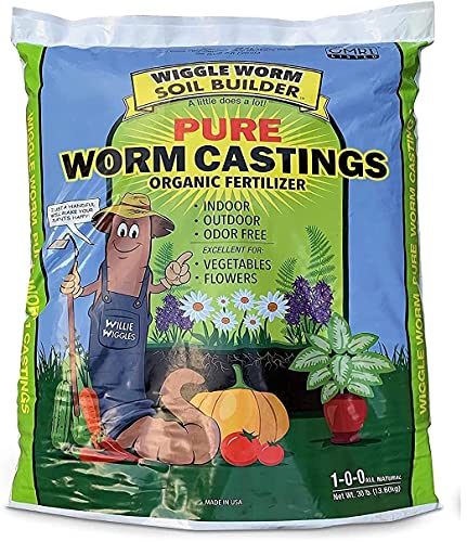 Castings Organic Fertilizer, Wiggle Worm Soil Builder, 30-pounds, 1-Pack Castings Organic Fertilizer, Wiggle Worm Soil Builder, 30-pounds, 1-Pack