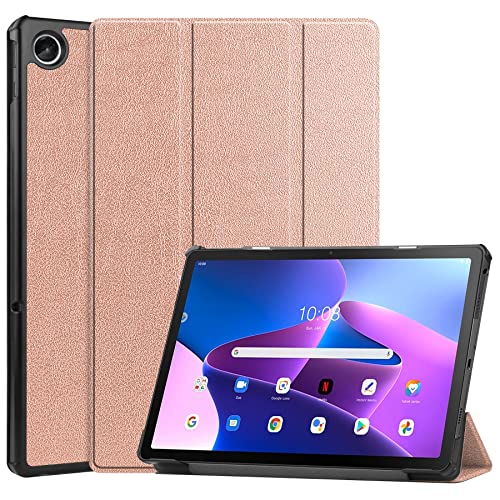 YRH for Lenovo Tab 10.1 inch 2025 (Model: TB311FU/TB311XU), PU Leather Stand Protective Hard Shell with Auto Sleep-Wake, Rosegold