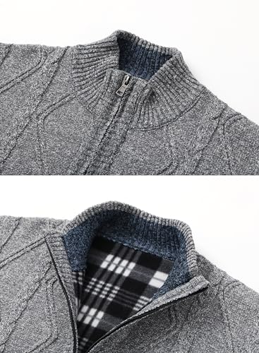 Image of Vcansion Men's Classic Cardigan Sweaters Stand Collar Slim Fit Casual Knitted Sweater