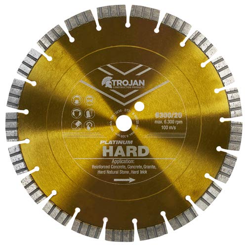 Lame de coupe diamant 300 mm Trojan Platinum disque de tronçonnage pour béton et matériaux