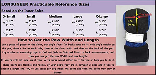 Lonsuneer Paw Protector Dog Boots Soft Sole Nonslip And Reflective Set Of 4 Color Blue Size X-Small #TOP5