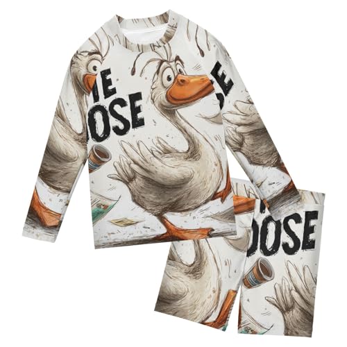 Conjunto de protección UV para niños Gooses on The Loose traje de baño manga larga de 3 a 10 años