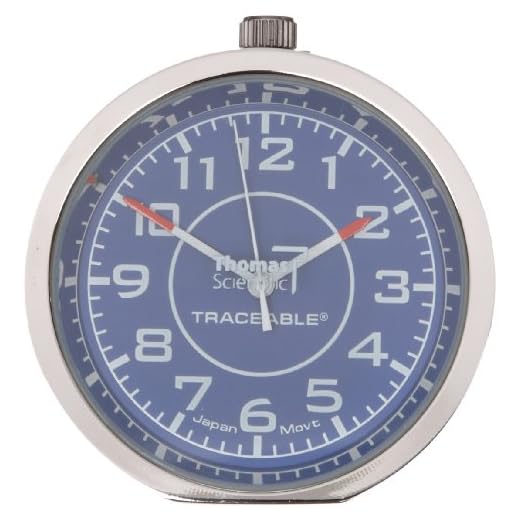 Thomas 1003 Traceable Stick-It Mini Clock, 1-19/32" Diameter x 19/64" Depth