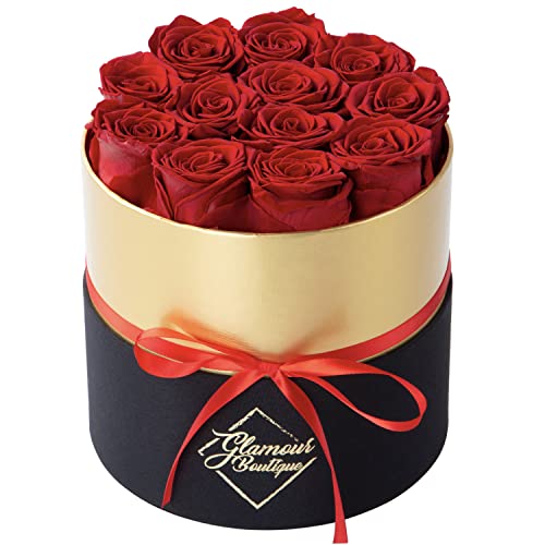 GLAMOUR BOUTIQUE Eternal Preserved Roses in a Box, Flowers Forever,