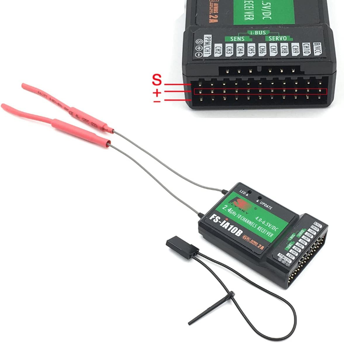 Flysky FS-IA10B 10 Kanalen 2.4GHz Ontvanger - Compatibel Met FS I6 I6X I10 En Meer