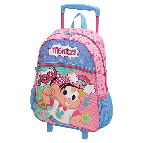 Mochila Rodinha Monica Super Rosa Pacific