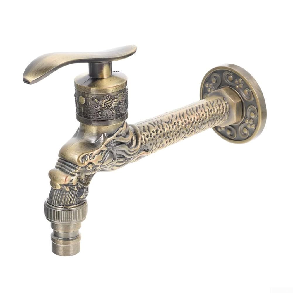 Vintage Kitchen Faucet Made of Zinc Alloy with Antique Design for Home Bathroom Balcony Washing Machine Use Easy