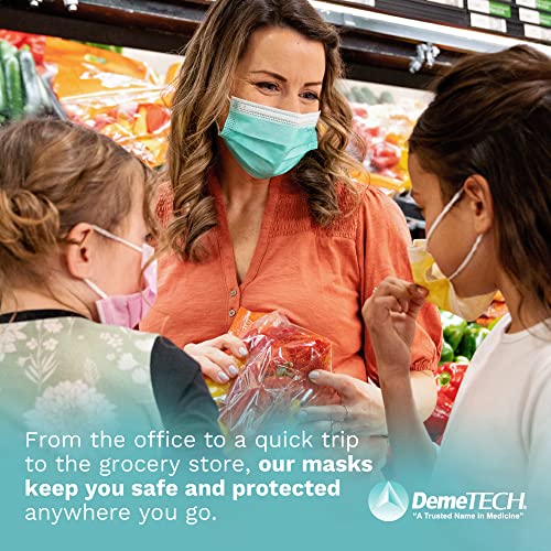 demetech astm level 3 highly protective 3 layer face mask with ear loops - made in the usa pack of 50