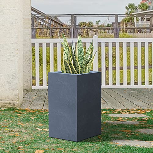Kante Rf0002A-C60121 Lightweight Concrete Modern Rectangle Outdoor Planter, Charcoal #TOP3
