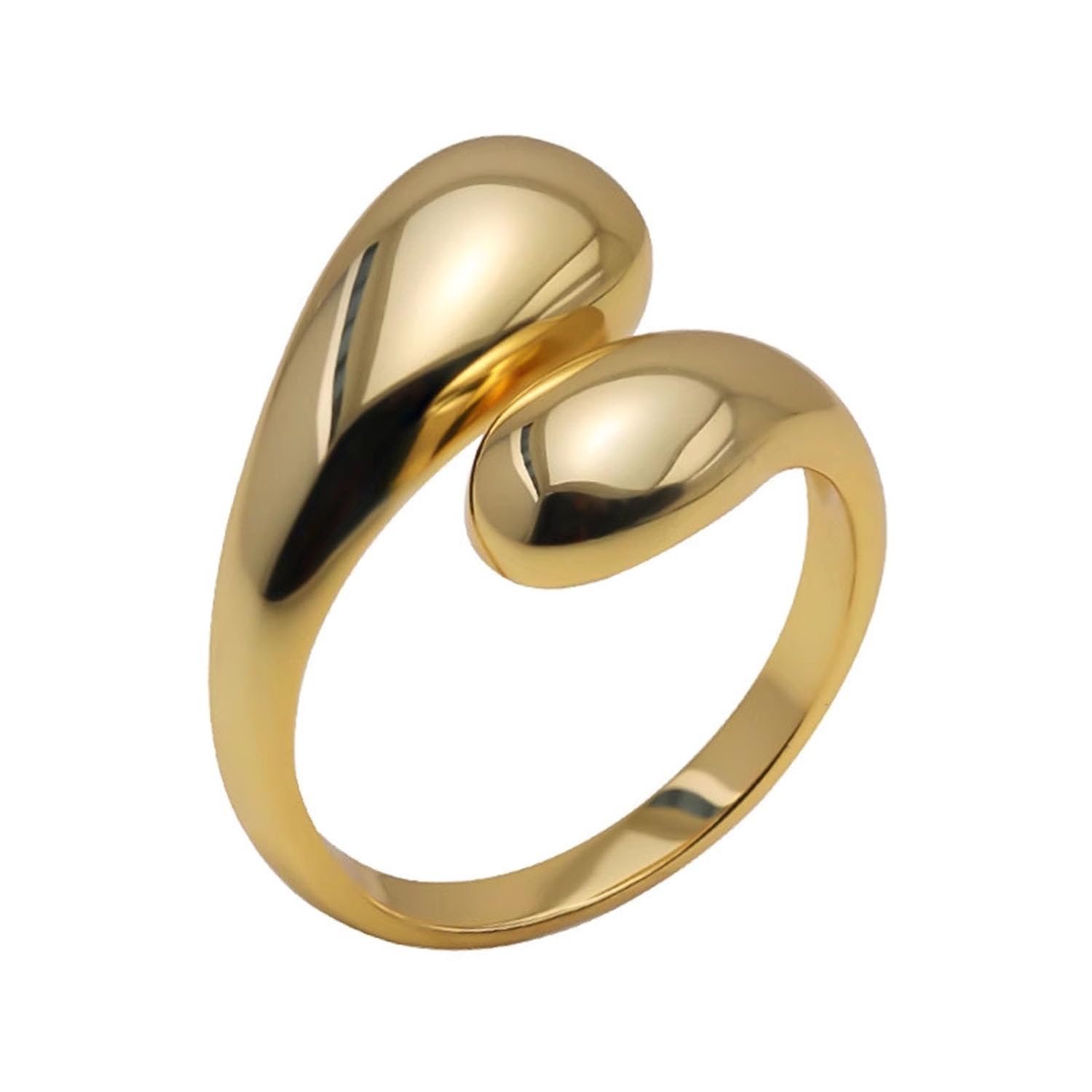Tinkber1 Anillo de Lágrima, Anillos Chapados en Oro, Anillos Ajustables para el Pulgar, Anillo de Oro Puro, Anillos de Boda, Anillo de Pulgar Dorado, para Niñas y Adolescentes, Regalos para Ella