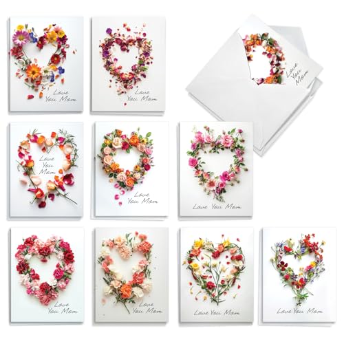 Cartes fête des mères assorties avec enveloppes Lot de 20