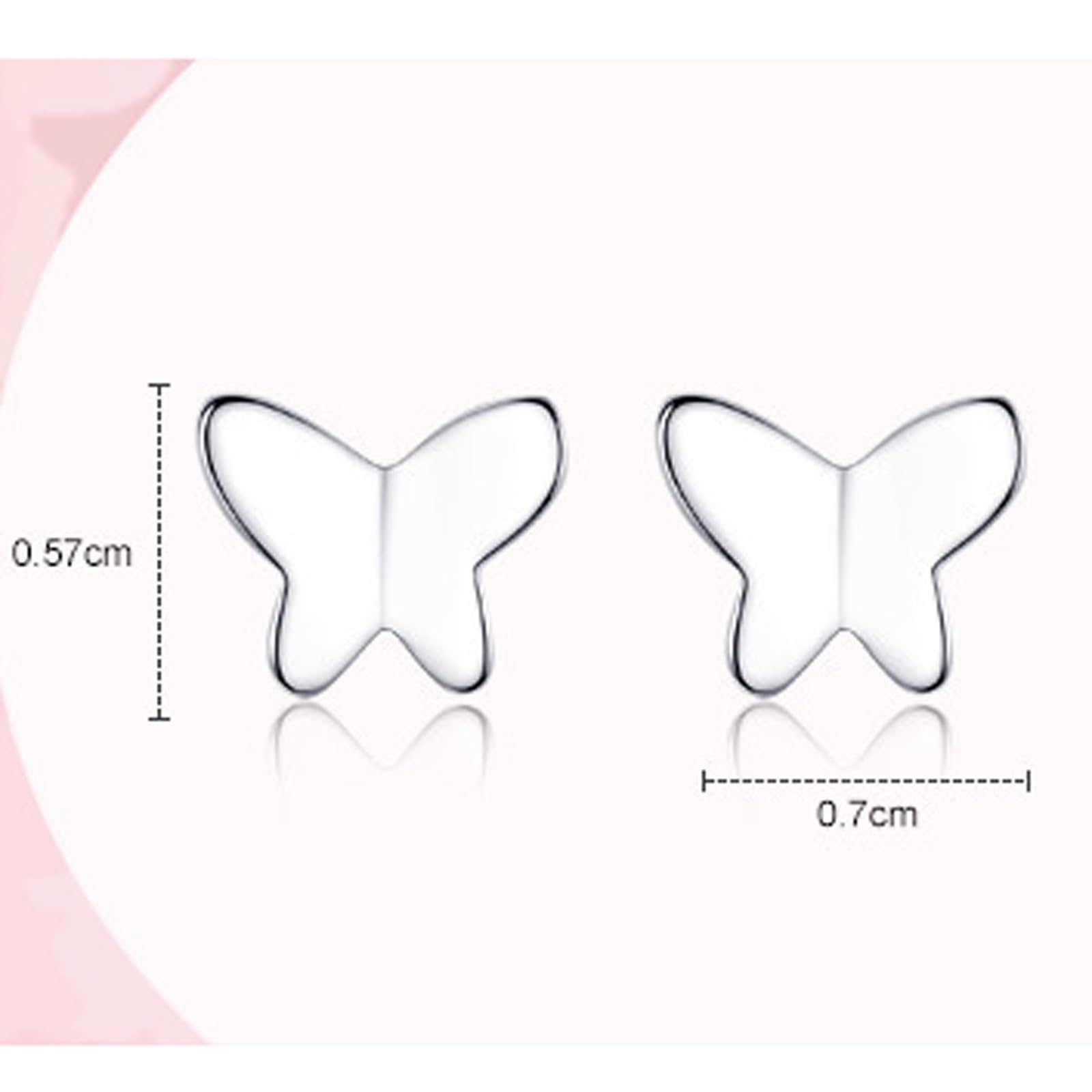 9/14/18 ct złote kolczyki damskie, motyl kolczyki na sztyfcie, prawdziwe złoto