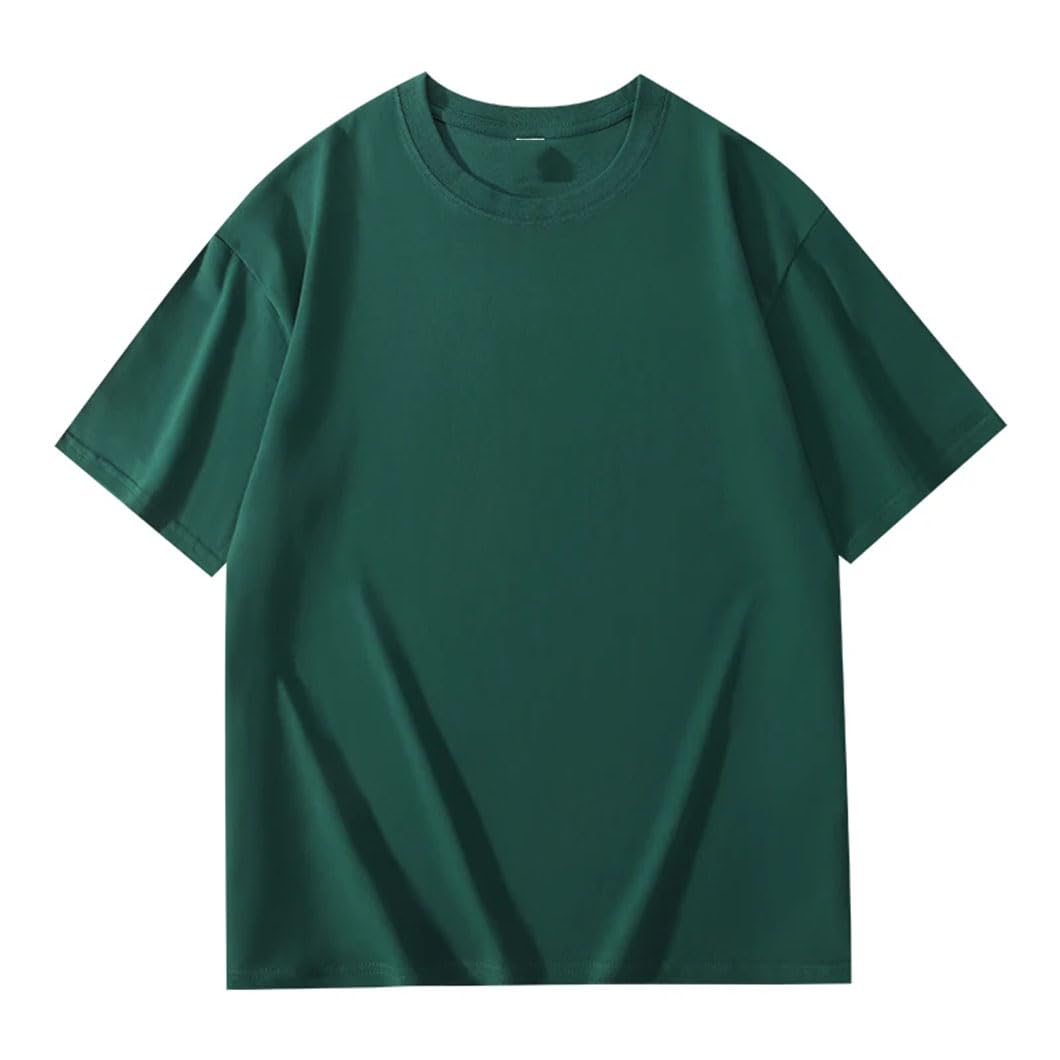 Męskie T-shirty z krótkim rękawem z bawełny, mocne, miękkie i lekkie, męskie, czarny, 3XL
