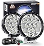 Nilight 2PCS 7Inch 85W LED Driving Light 10200LM IP68 Spot Flood Combo Round Built-in EMC Offroad Lights with 14AWG DT Connector Wiring Harness Kit for Truck ATV UTV SUV, 5 Years Warranty