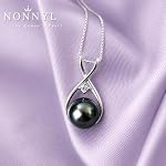 NONNYL Tahitian noir Pearl Collier, Femmes fines bijoux Cadeaux pour elle, Maman, Femme, Couple, Anniversaire, Anniversaire de la Saint Valentin, Fête des mères, Noël