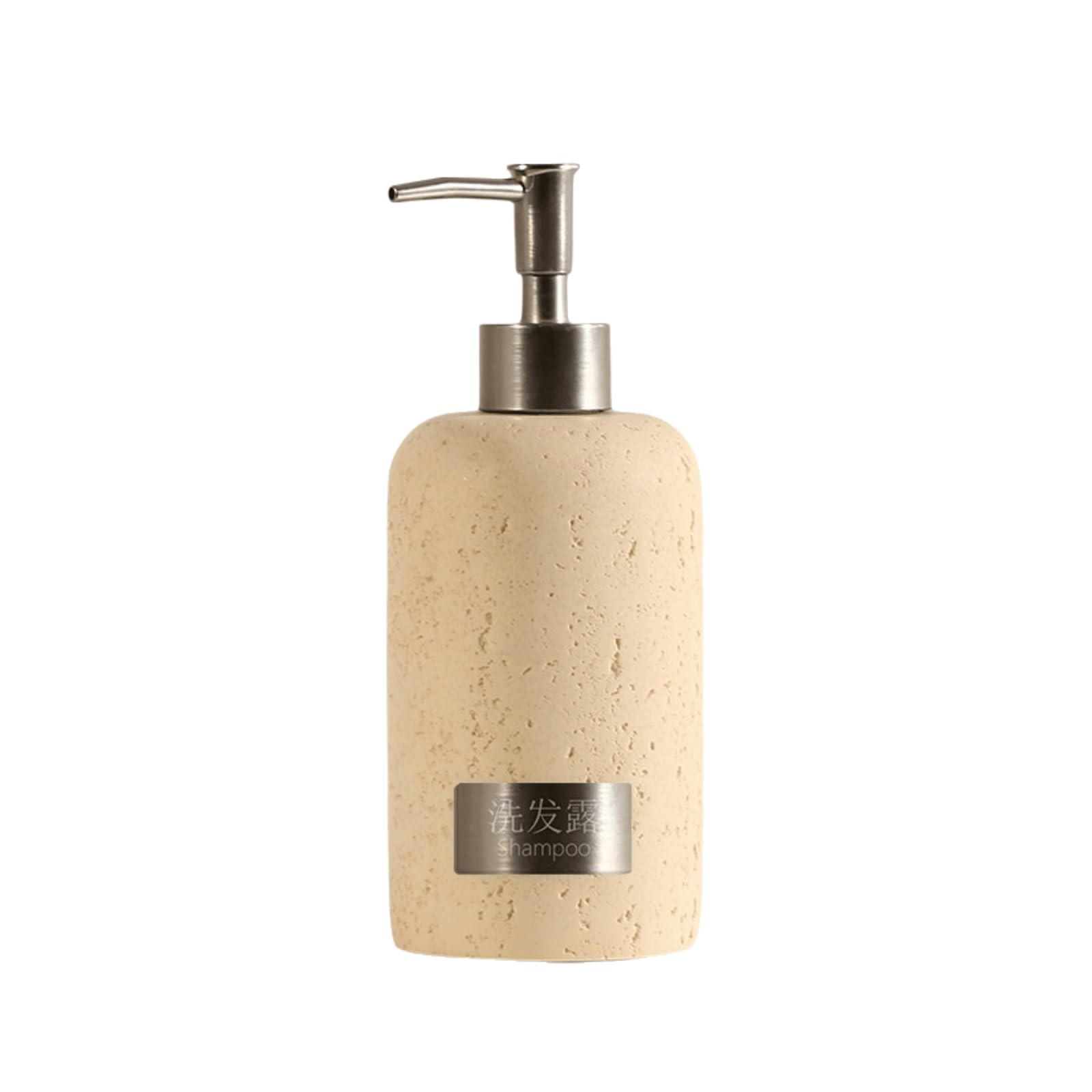 TSKIQQLQ Soap Dispensing Beige Liquid Soap Dispenser Stone Travertine Liquid Shampoo Bottles Refillable Lotion Marble Hand Soap Dispenser New Home Essentials