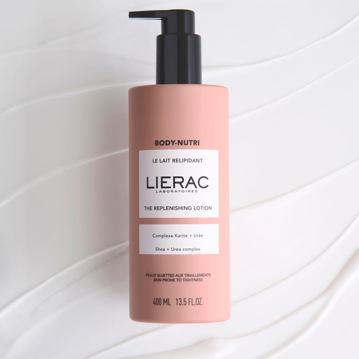 Lierac Body-Nutri Latte Repilidante Idratante Nutriente Corpo con Burro di Karité e Niacinamide, per Pelli Sensibili, Formato da 400 ml